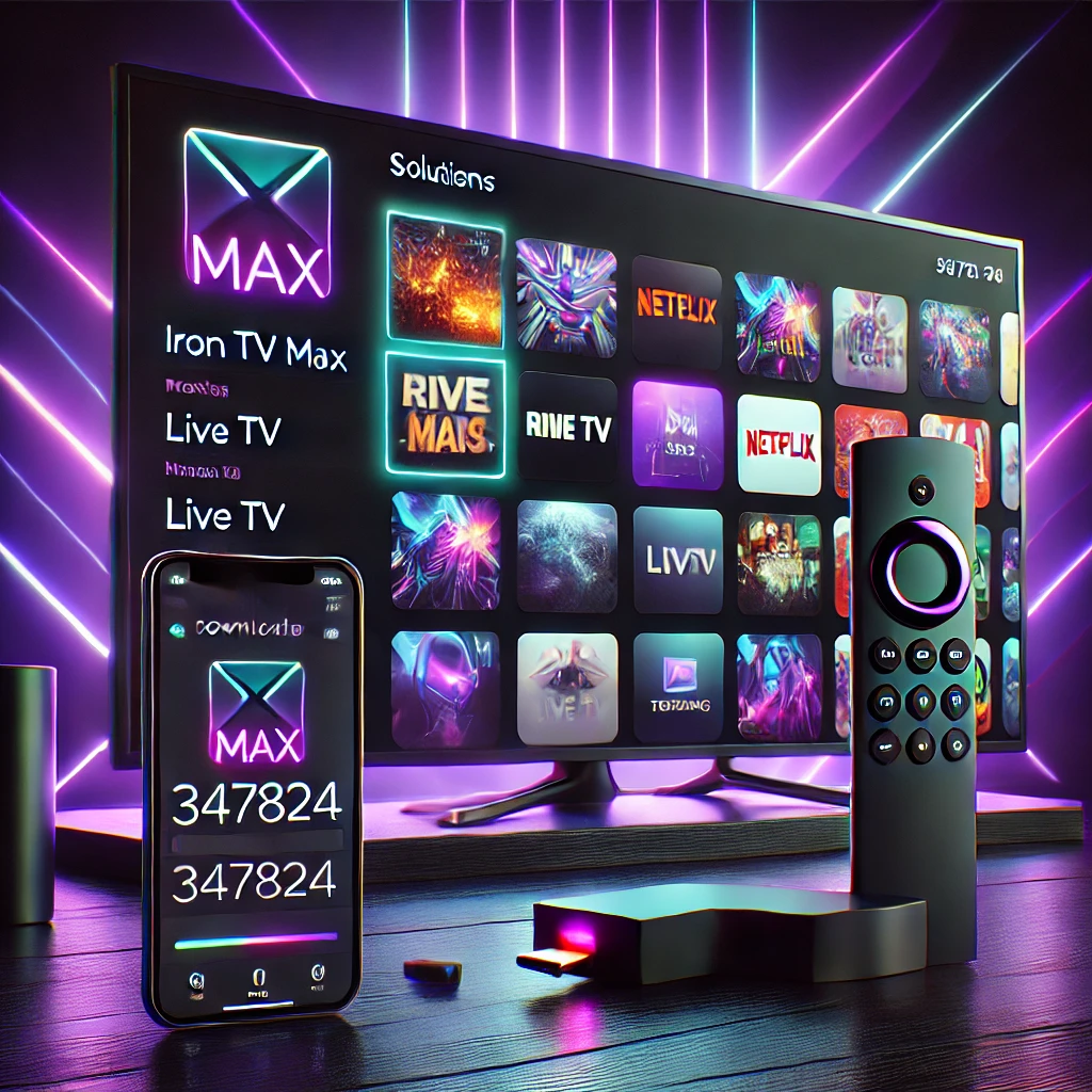 Guide Ultime : Comment Installer Iron TV Max sur Firestick & Android TV (2025) 🔥 - Iron Tv Pro This image has an empty alt attribute; its file name is DALLE-2025-02-18-00.13.26-Create-a-modern-solution-oriented-digital-illustration-showing-the-Iron-TV-Max-app-in-action-on-a-large-HD-TV-screen.-The-interface-should-display-se.webp